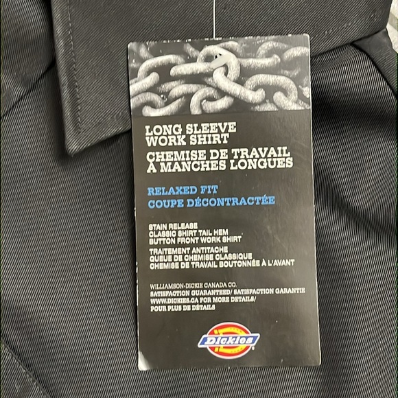 NWT’s Dickies Men's long sleeve work shirt size large - Picture 2 of 3
